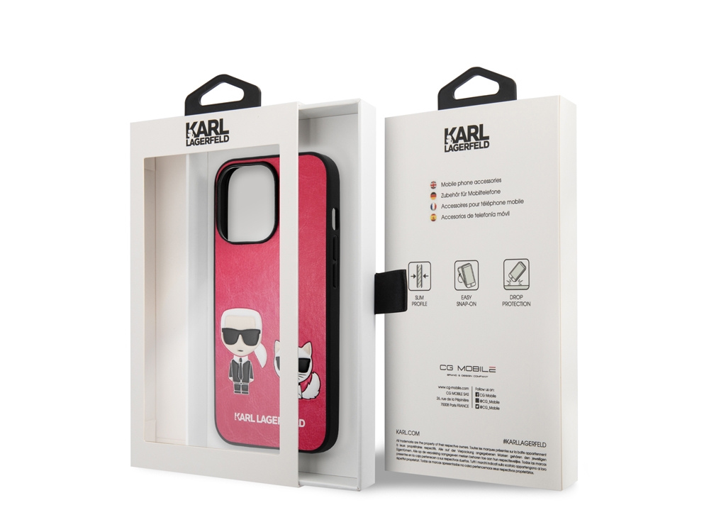 Coque Karl Lagerfeld PU Karl & Choupette pour iPhone 13 Pro - Rose