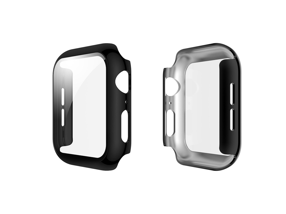 Coque de protection intégrale avec verre trempé pour Apple Watch 38mm - Noire