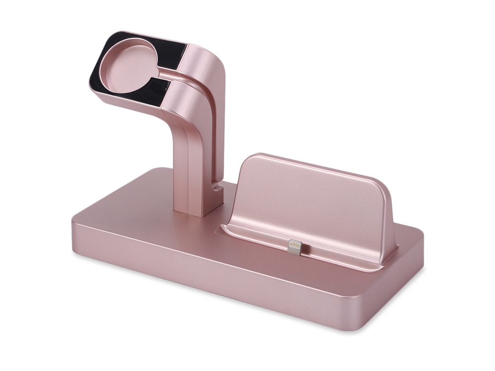 Socle de chargement 2en1 pour Apple Watch et iPhone - Rose
