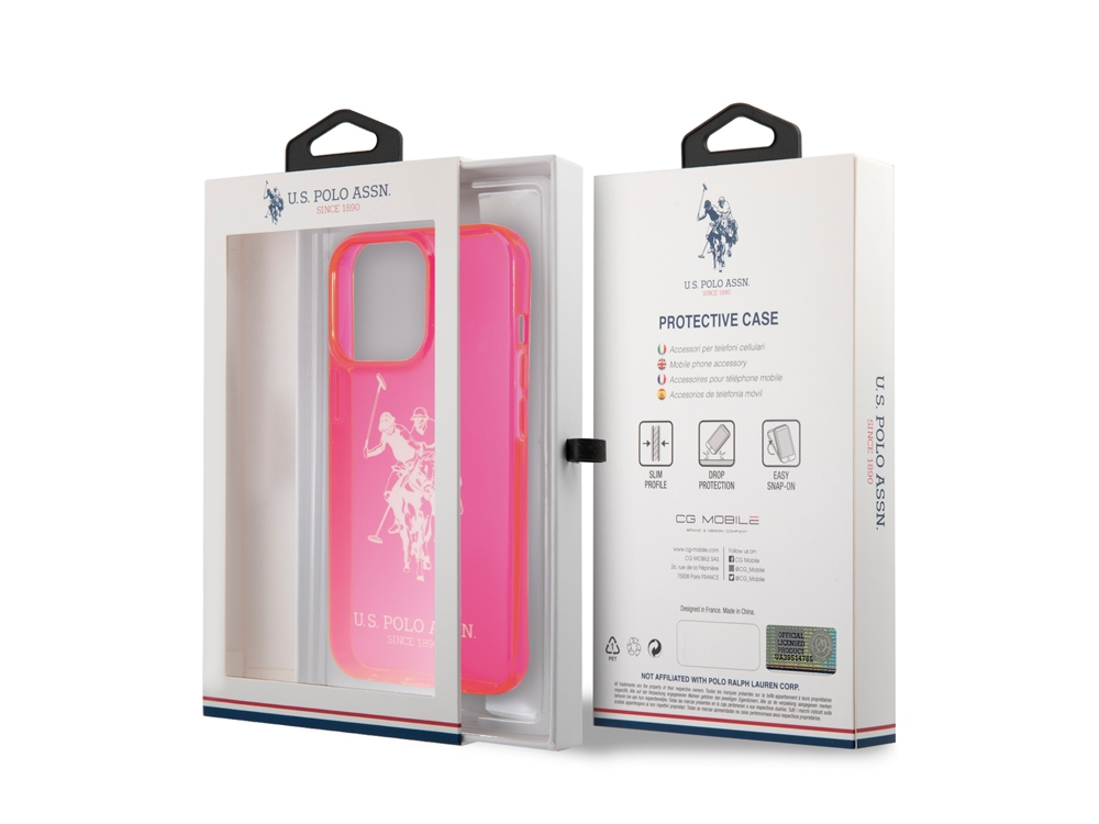 Coque U.S Polo ASSN. Big Horse pour iPhone 13 Pro - Rose