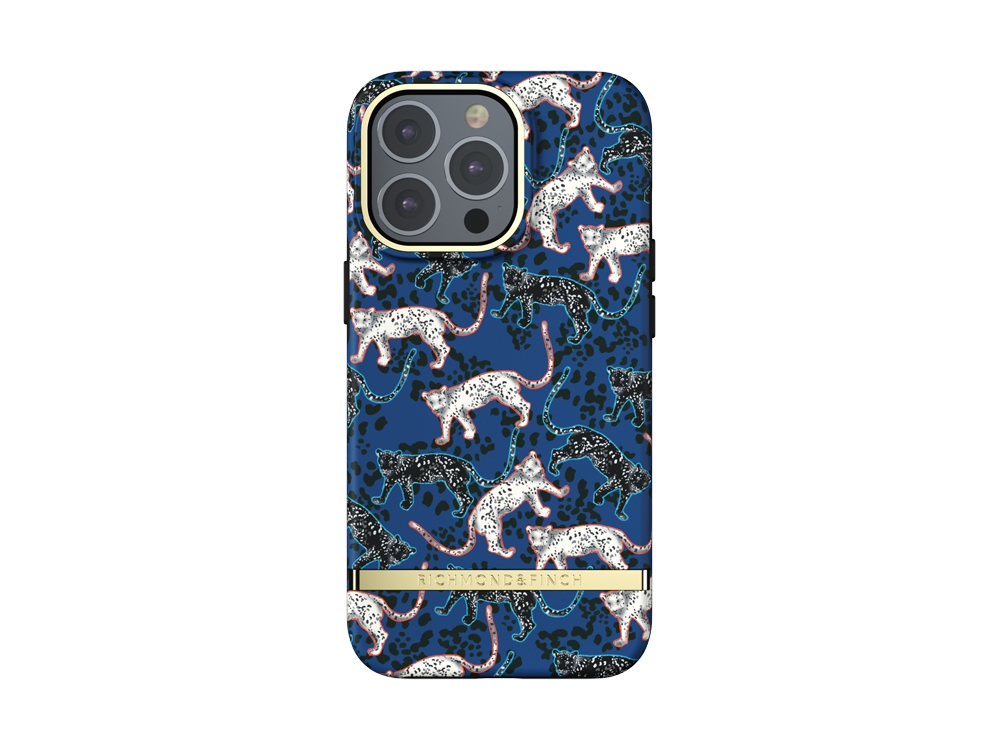 Coque Richmond&Finch Blue Leopard pour iPhone 13 Pro
