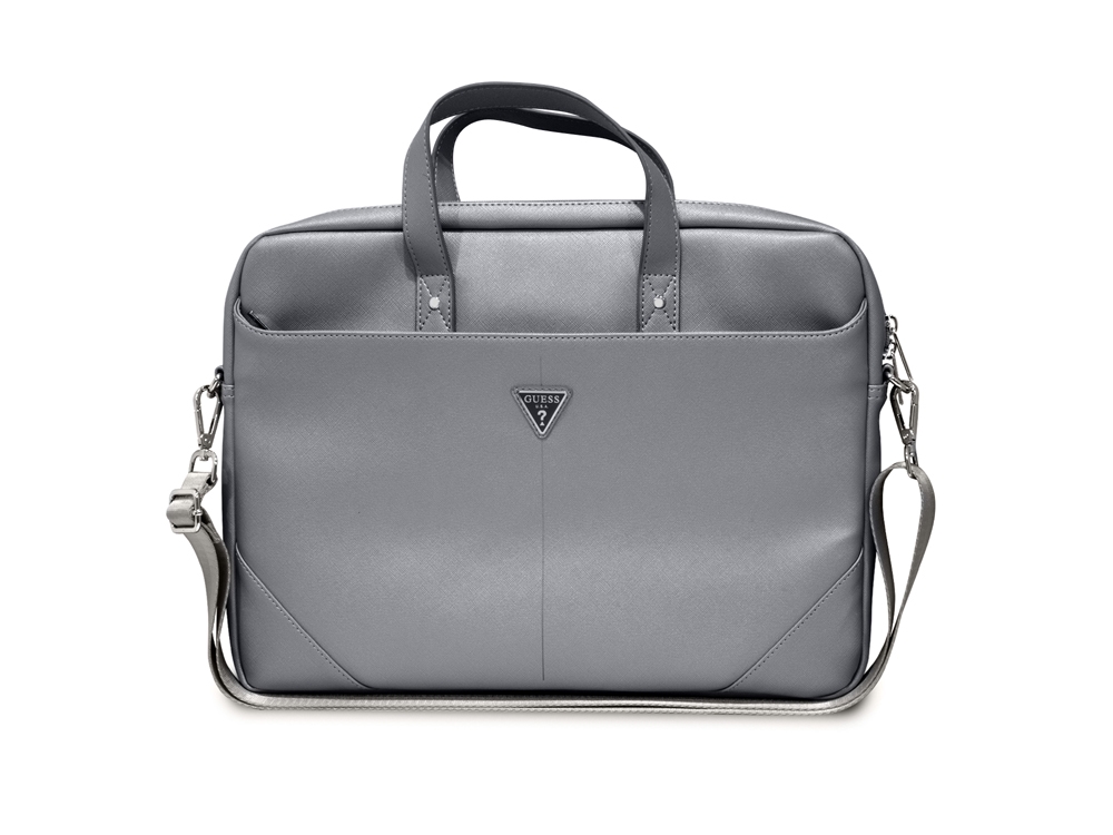 Sac d'ordinateur 16'' Guess - Modèle Saffiano - Gris