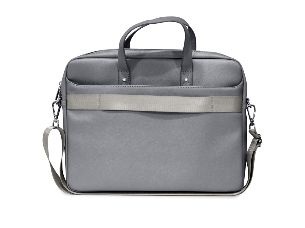 Sac d'ordinateur 16'' Guess - Modèle Saffiano - Gris