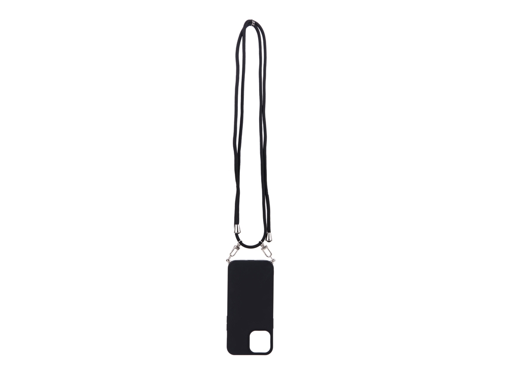 Coque avec cordon nylon et chaine pour iPhone 13 - Noire