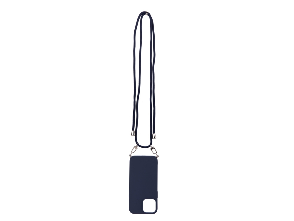 Coque avec cordon nylon et chaine pour iPhone 13 Pro Max - Bleue