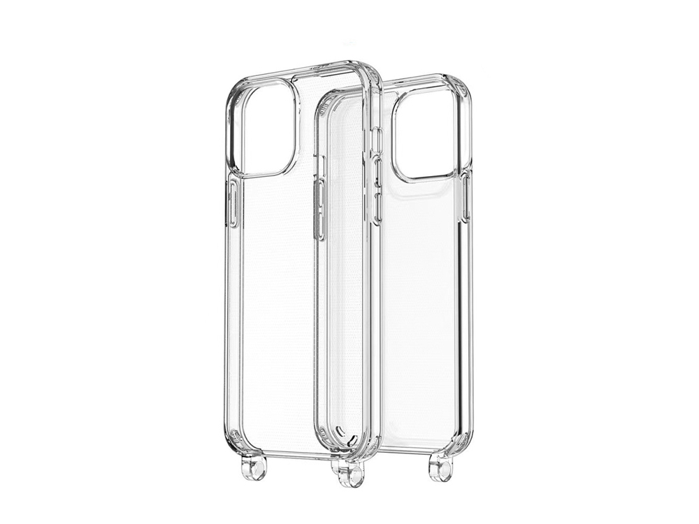 Coque TPU transparente avec accroche de cou pour iPhone 13 Pro