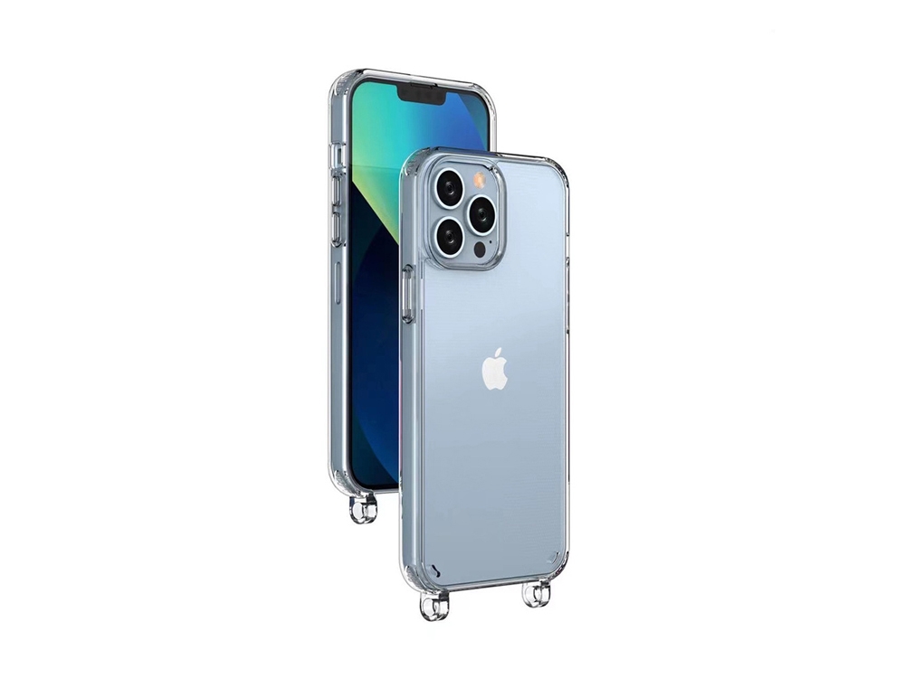 Coque TPU transparente avec accroche de cou pour iPhone 13 Pro