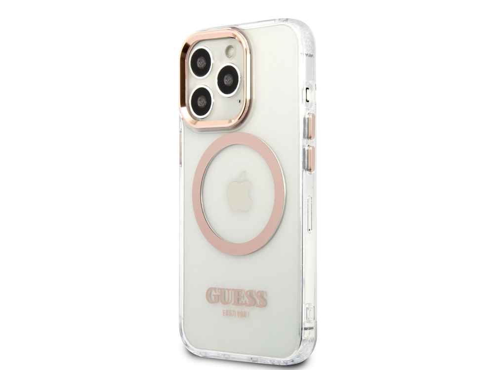 Coque Guess TPU Magsafe Gold Outline pour iPhone 13 Pro - Transparente