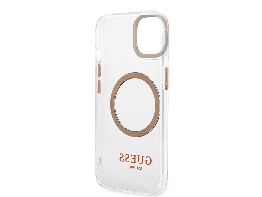 Coque Guess TPU Magsafe Gold Outline pour iPhone 13 Pro - Transparente