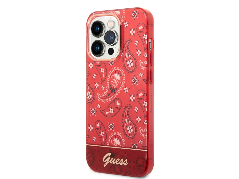 Coque Guess TPU Bandana pour iPhone 14 Pro Max - Rouge