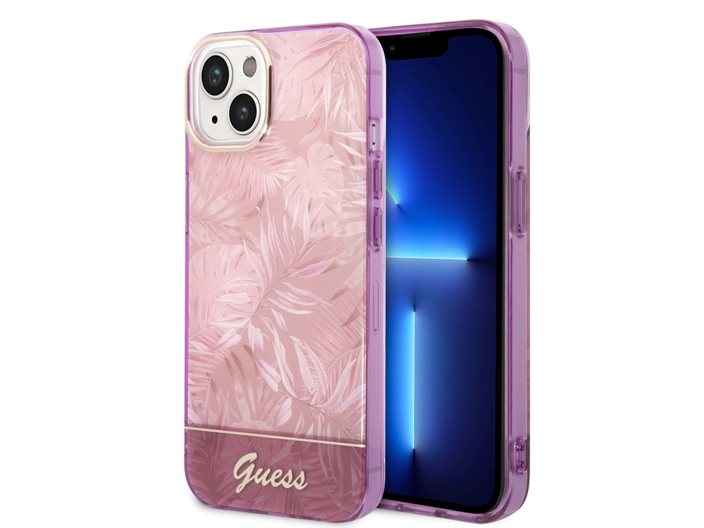 Coque Guess TPU Jungle pour iPhone 14 Plus - Rose