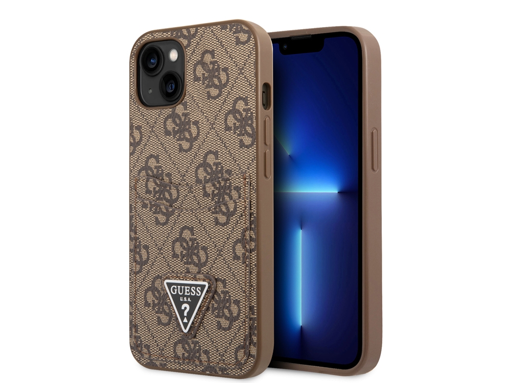 Coque Guess PU 4G Porte-cartes pour iPhone 14 - Marron