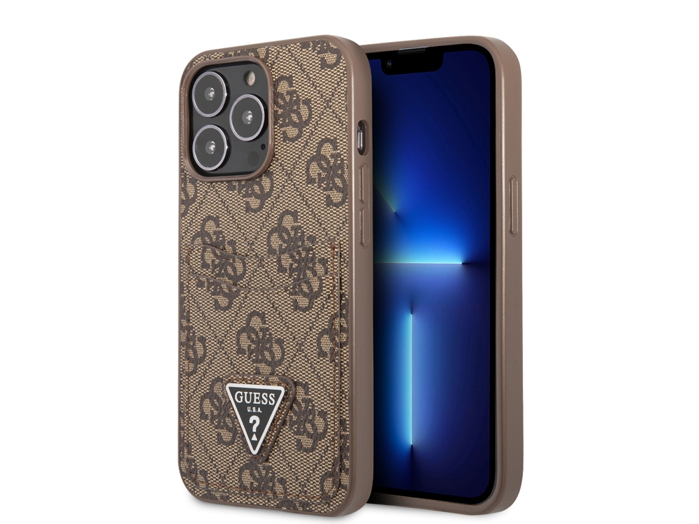 Coque Guess PU 4G Porte-cartes pour iPhone 14 Pro - Marron