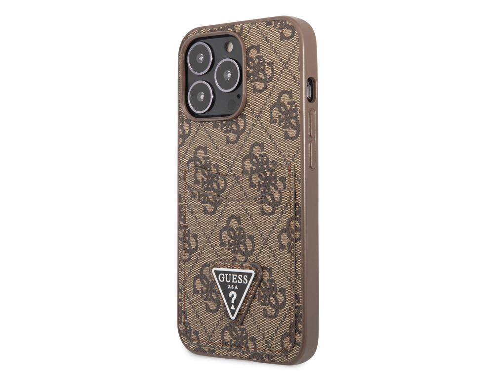 Coque Guess PU 4G Porte-cartes pour iPhone 14 Pro - Marron