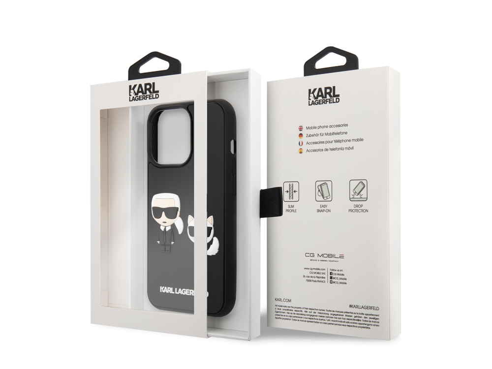 Coque Karl Lagerfeld 3D Rubber Karl & Choupette pour iPhone 13 Pro Max