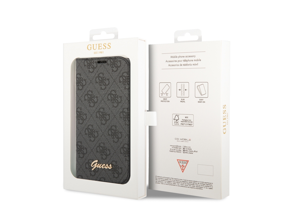 Etui Folio Guess 4G pour iPhone 14 Pro - Noir