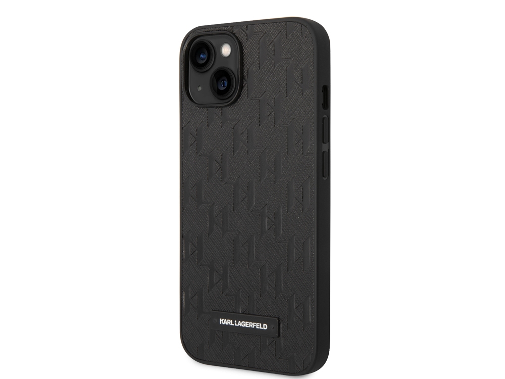 Coque Karl Lagerfeld PU Saffiano Monogram pour iPhone 14 - Noire