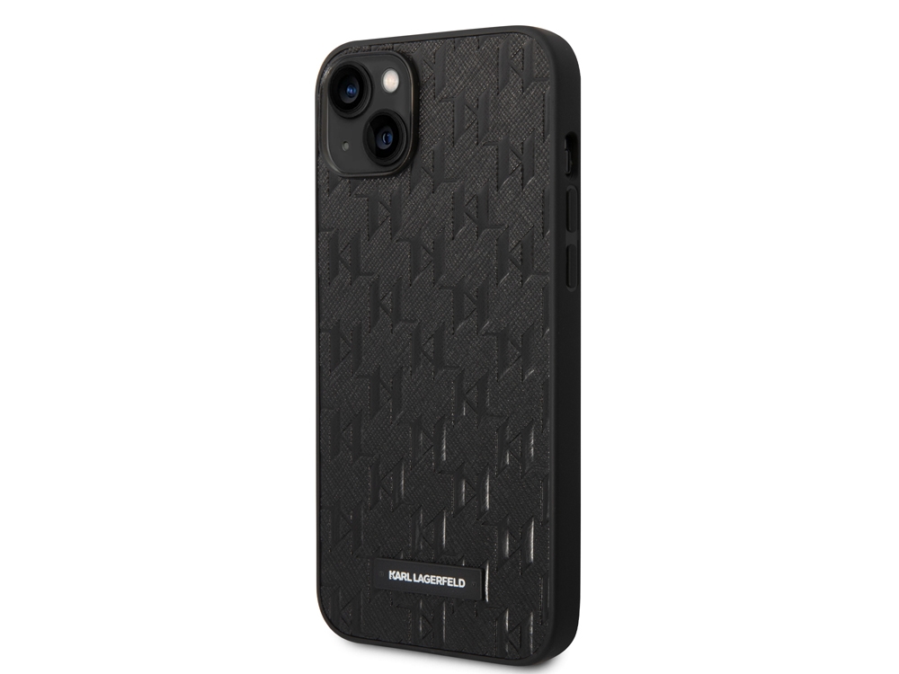Coque Karl Lagerfeld PU Saffiano Monogram pour iPhone 14 Plus - Noire