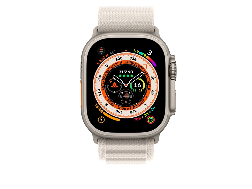 Bracelet en textile pour Apple Watch Ultra 49mm - Beige