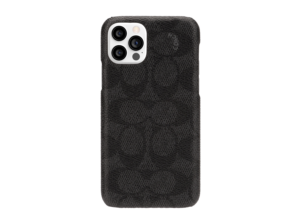 Coque Coach PU Signature C pour iPhone 12 et iPhone 12 Pro - Noire