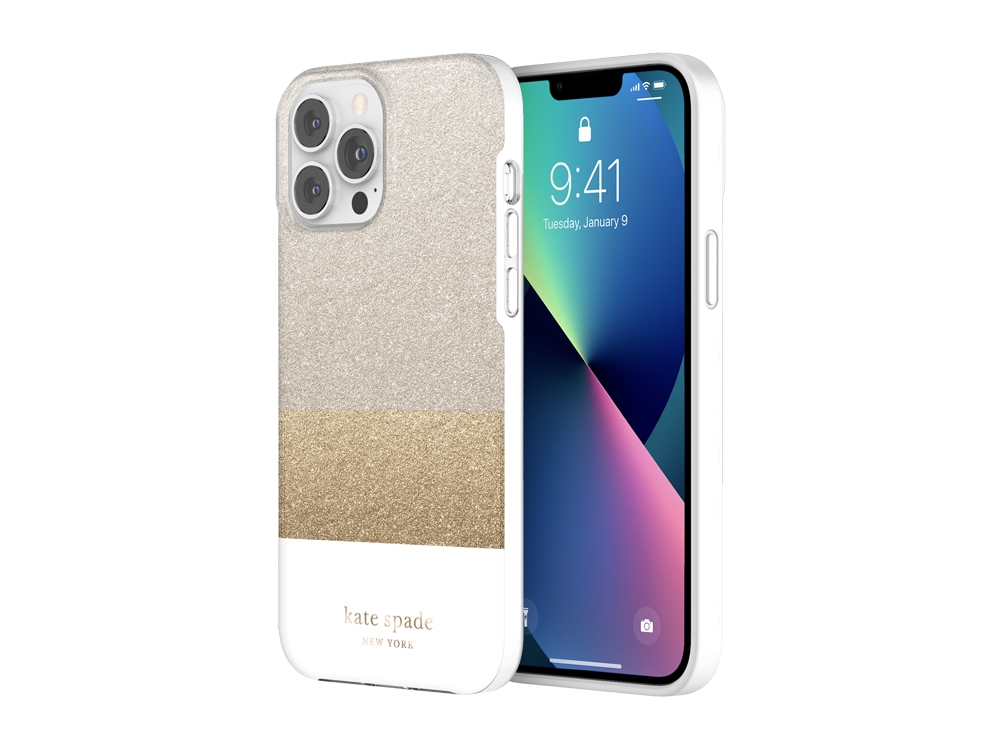 Coque Kate Spade Glitter Block pour iPhone 12 Pro Max & iPhone 13 Pro Max - Argent