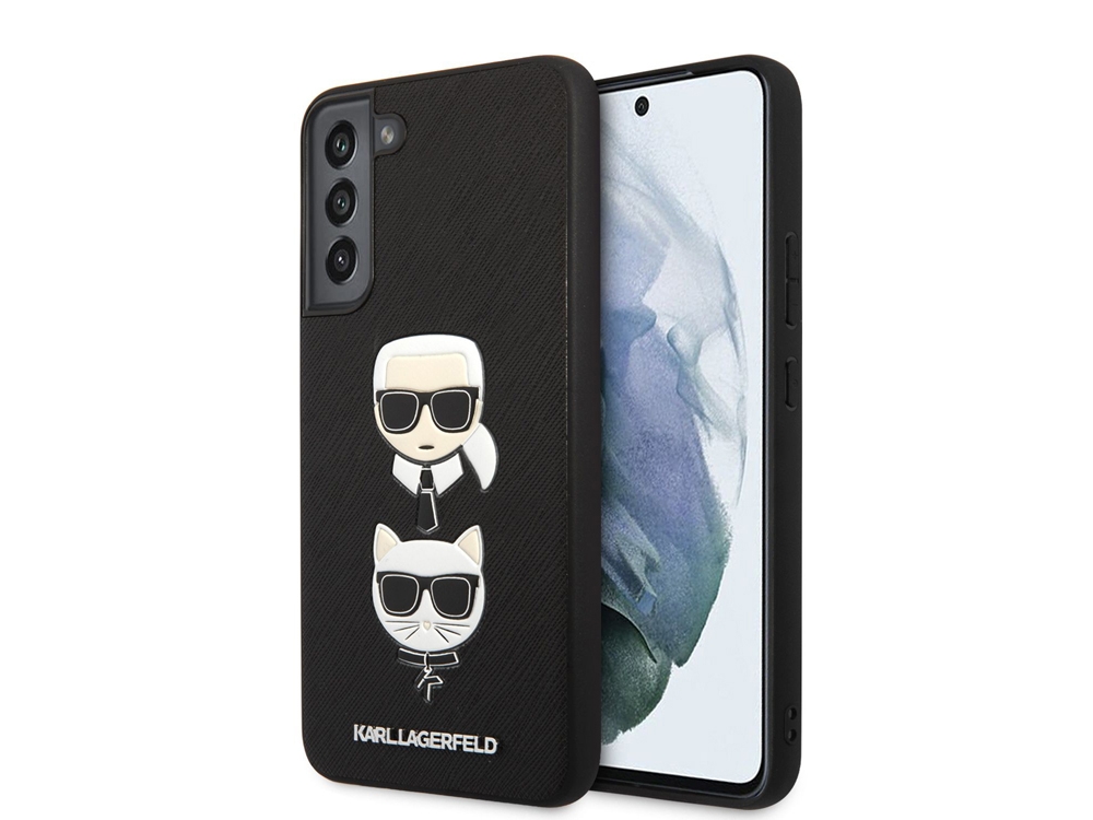 Coque Karl Lagerfeld Saffiano Karl & Choupette pour Samsung Galaxy S22+ - Noire