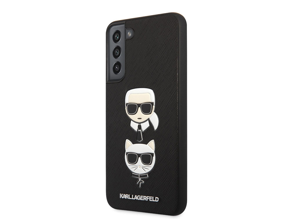 Coque Karl Lagerfeld Saffiano Karl & Choupette pour Samsung Galaxy S22+ - Noire