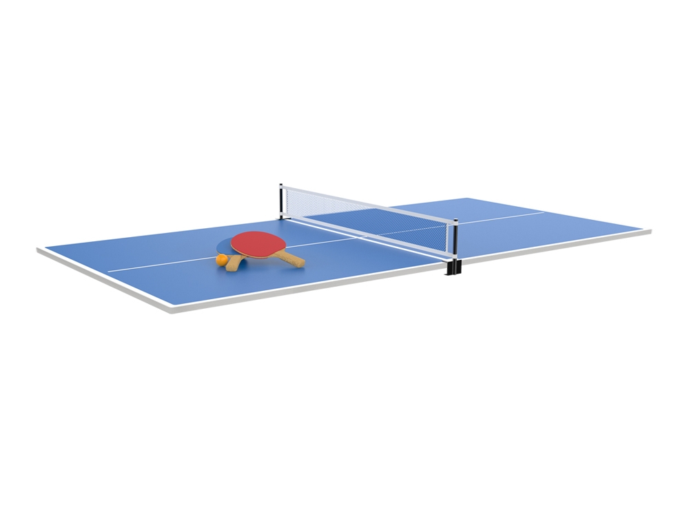 Plateaux dinatoires réversibles Ping Pong avec accessoires - Compatible tables de jeu 7 pieds - Coloris Blanc boisé