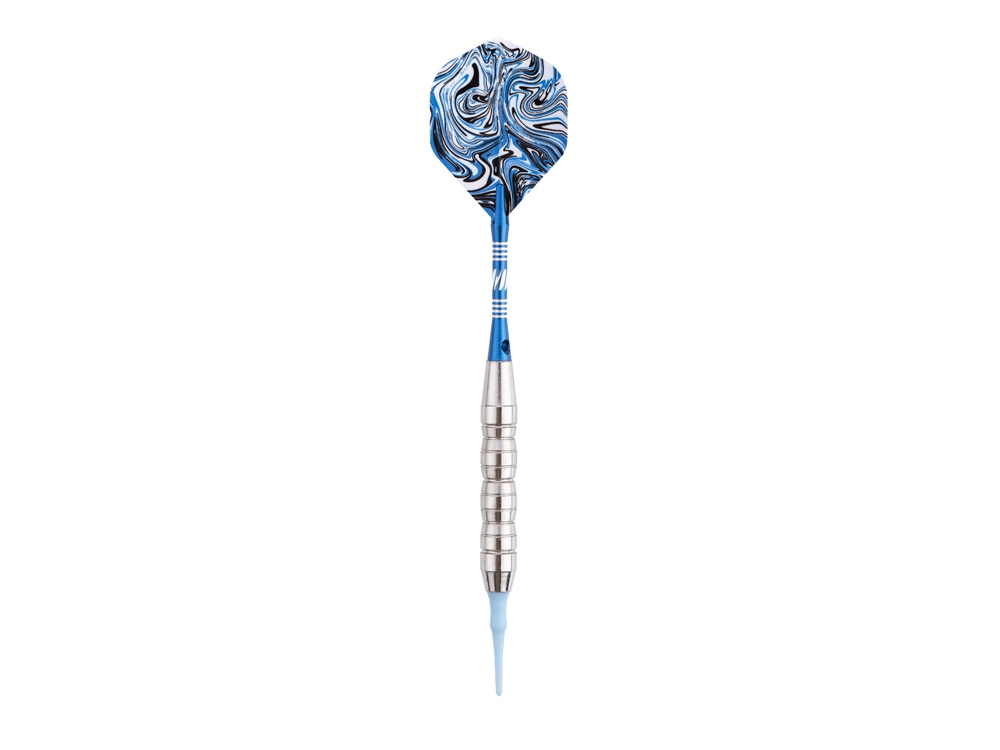 Jeu de 3 fléchettes professionnelles à pointe plastique 22gr - Modèle Deep Sea - Coloris bleu