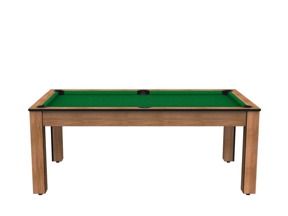 Billard Arizona 7 pieds convertible en table à manger - 8 personnes - Coloris hêtre boisé tapis vert