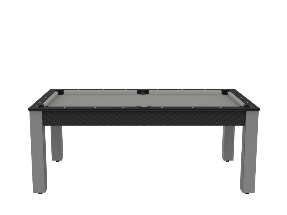 Billard Arizona 7 pieds convertible en table à manger - 8 personnes - Coloris carbone tapis gris