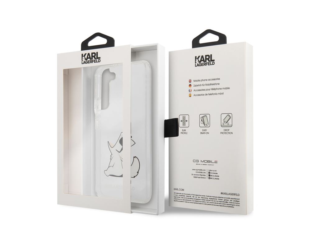 Coque Karl Lagerfeld Choupette Eat pour Samsung Galaxy S22+ - Transparente