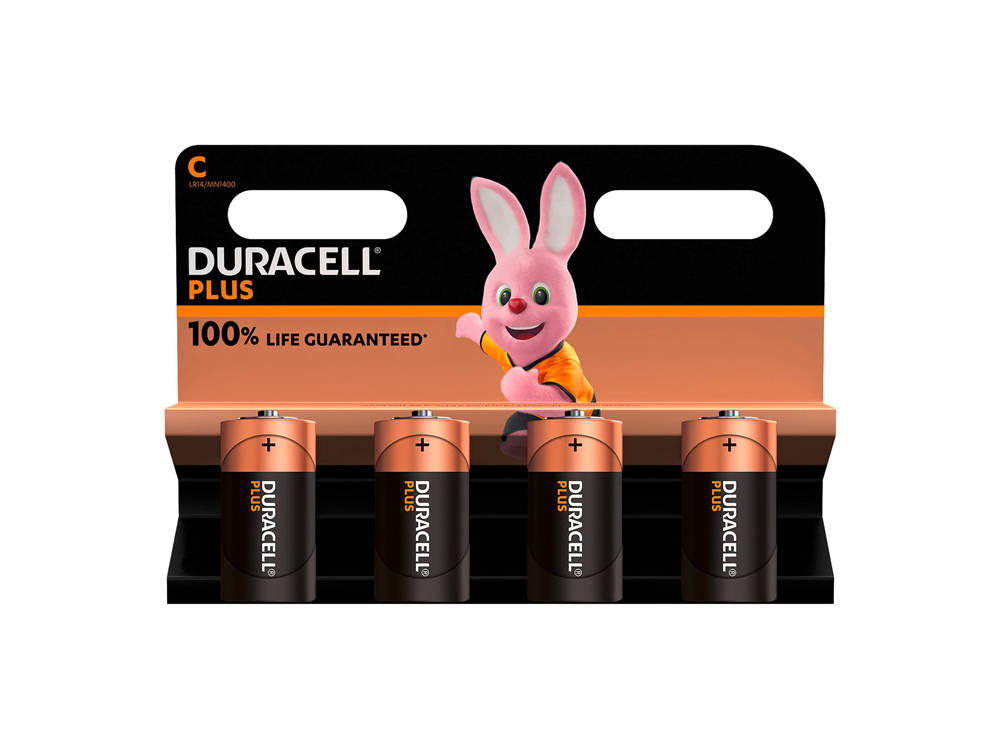 Pile C - LR14 Duracell Plus 1,5V - Blister de 4 piles