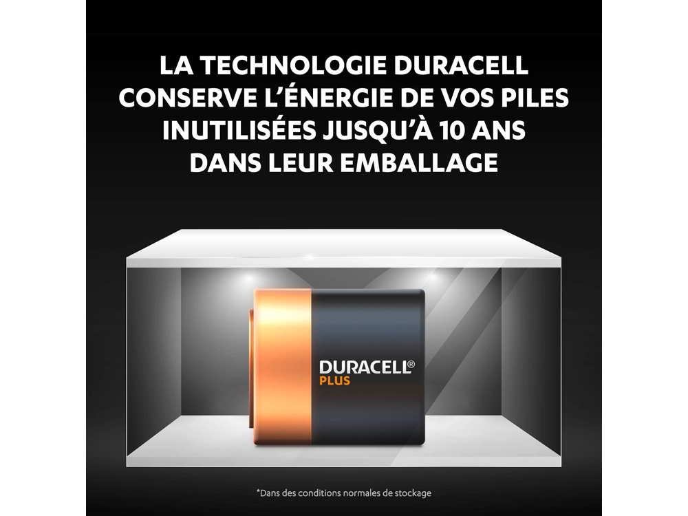 DuracellPile alcaline D - LR20 Duracell Plus 1,5V - Blister de 4 piles