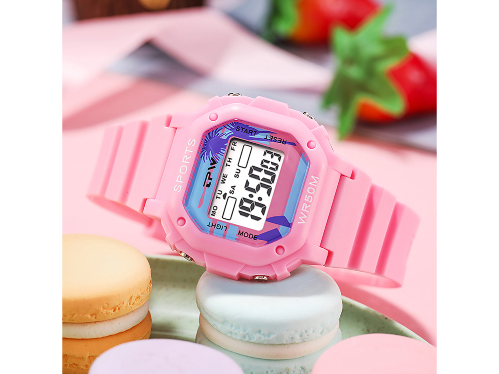 Montre enfant étanche affichage digital - Modèle Timex - Rose
