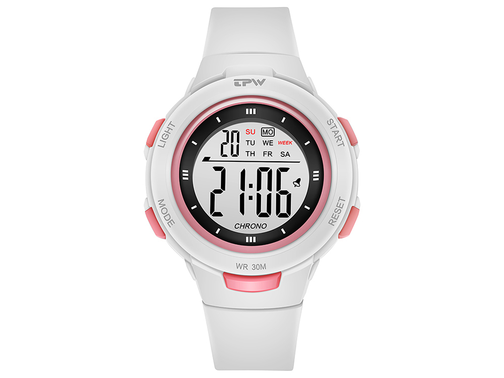 Montre enfant étanche affichage digital - Modèle Exia - Blanche