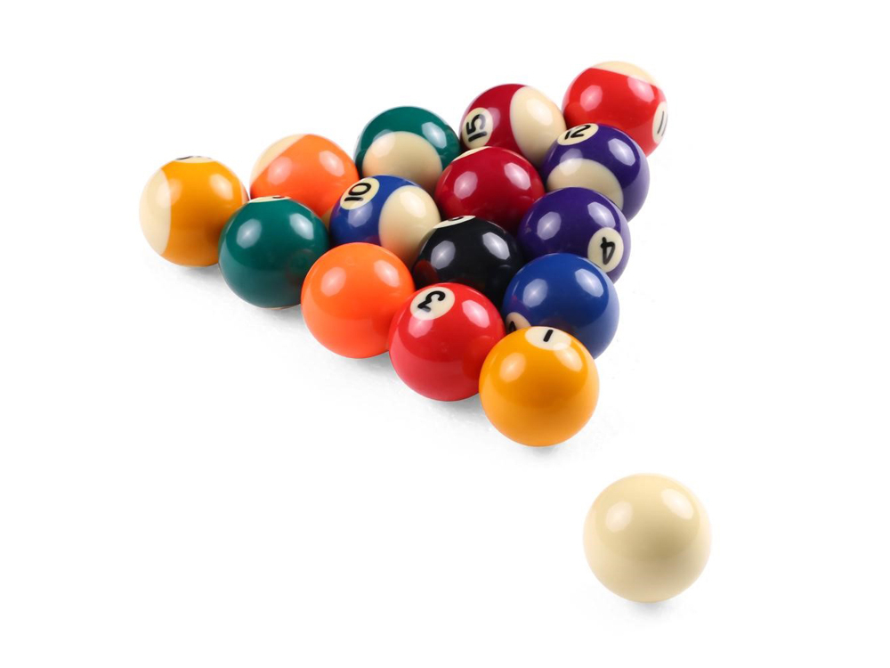 Lot de 16 billes de billard Ø 50.8 mm en résine pour jeu américain