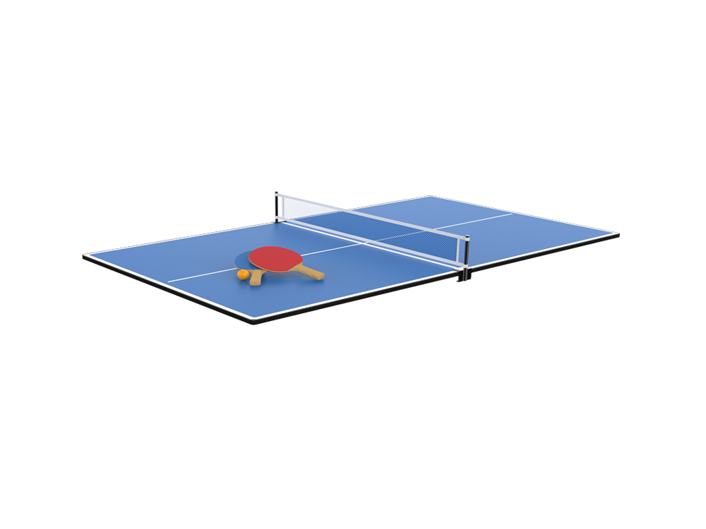 Plateaux dinatoires réversibles Ping Pong avec accessoires - Compatible tables de jeu 6 pieds - Coloris Industriel