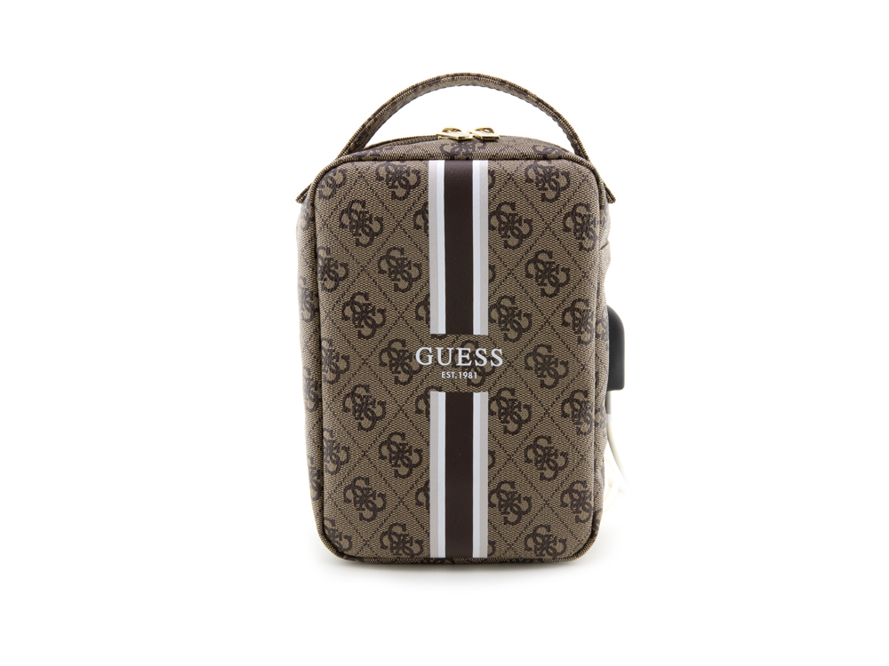 Sacoche de voyage USB Guess - Modèle Stripe 4G - Marron
