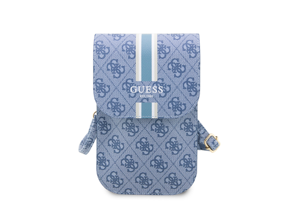 Sacoche bandoulière Guess - Modèle Stripe 4G - Bleue