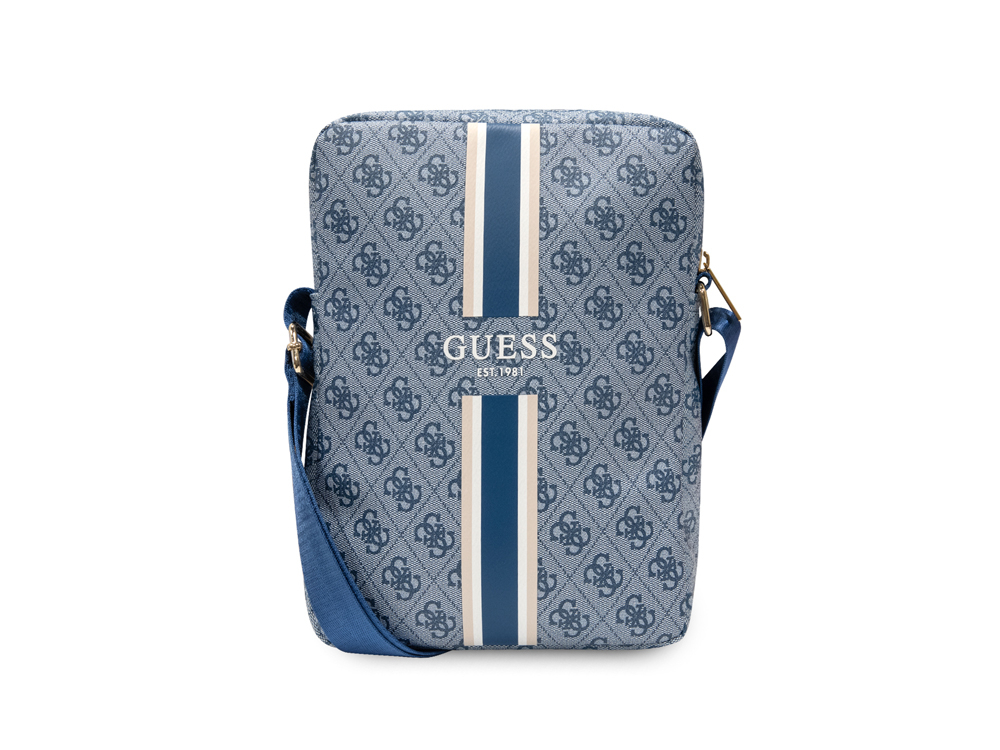Sacoche bandoulière 10’’ Guess - Modèle Stripe 4G - Bleue