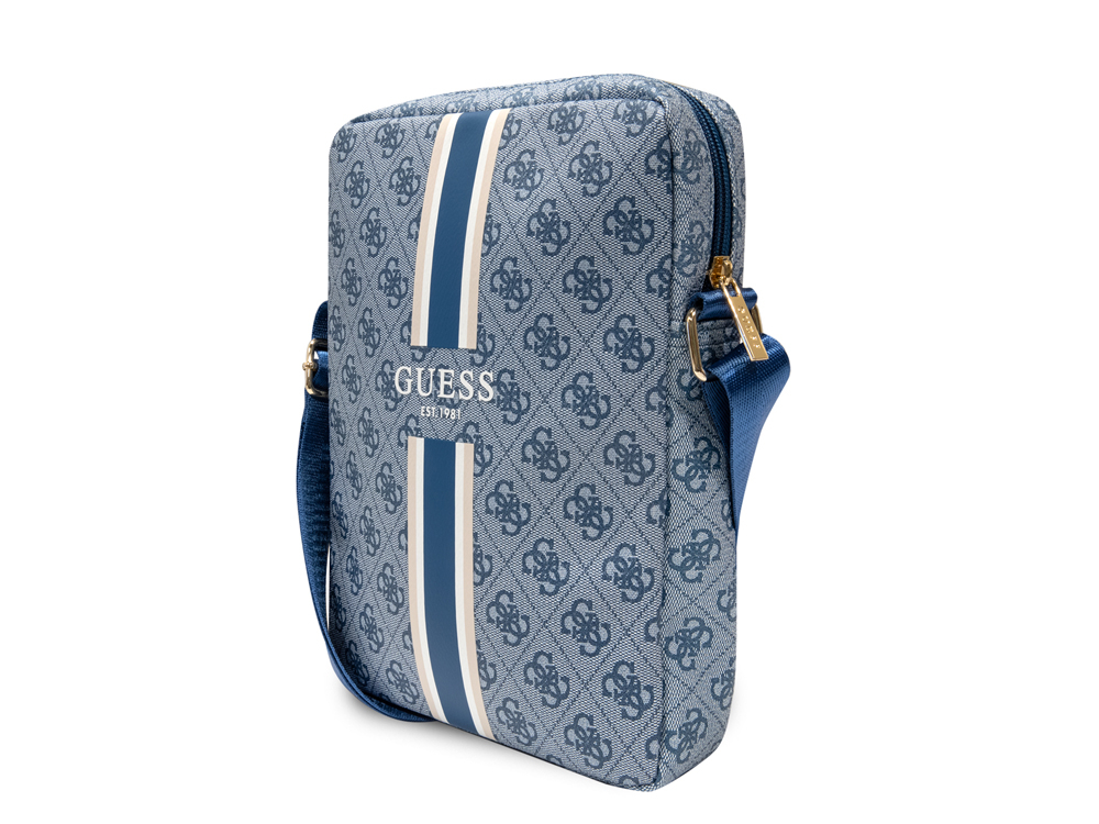 Sacoche bandoulière 10’’ Guess - Modèle Stripe 4G - Bleue