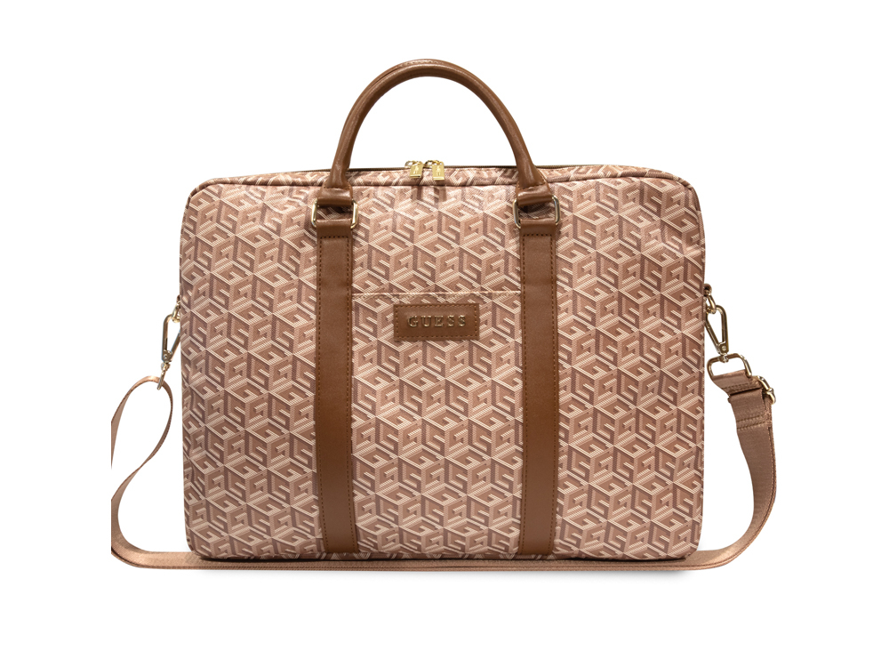 Sac d'ordinateur 16'' Guess - Modèle G Cube - Marron