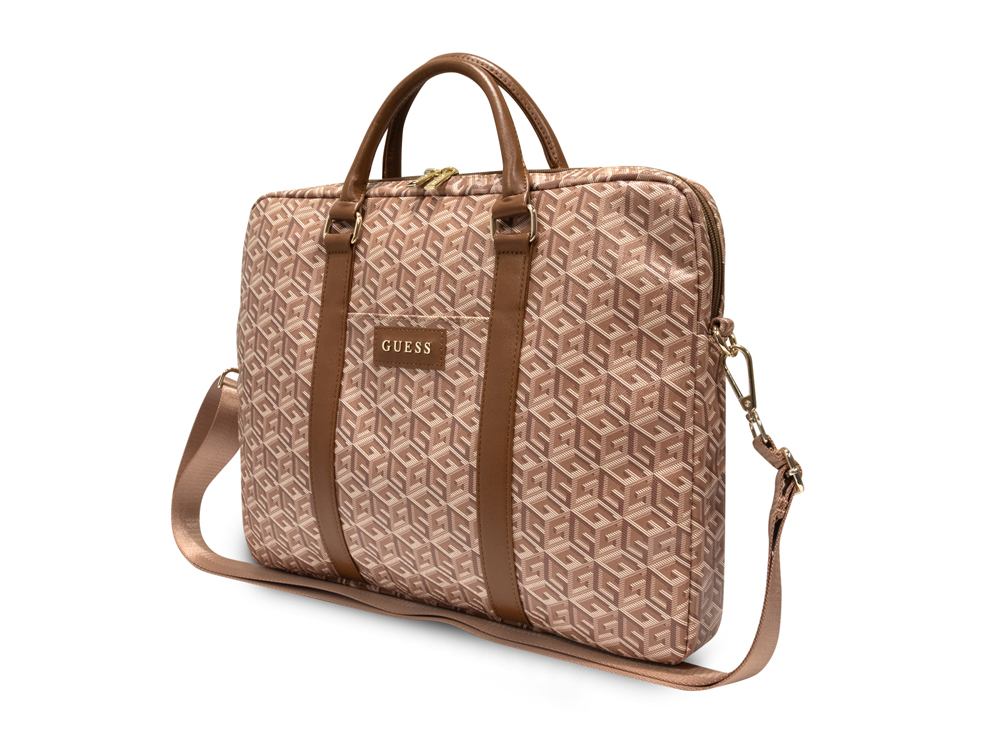 Sac d'ordinateur 16'' Guess - Modèle G Cube - Marron