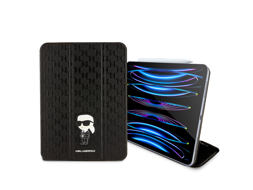 Etui Karl Lagerfeld Saffiano Folio Ikonik Karl NFT pour iPad Pro 11 pouces 2022