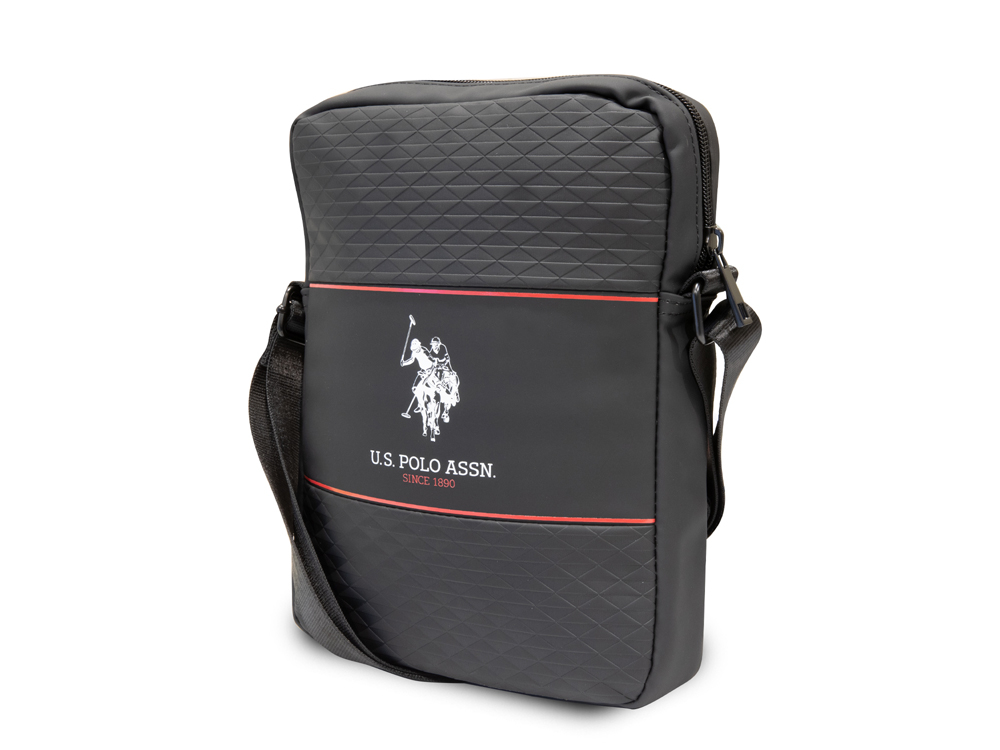 Sacoche bandoulière U.S. Polo 10’’ - Modèle Middle Stripe - Noire