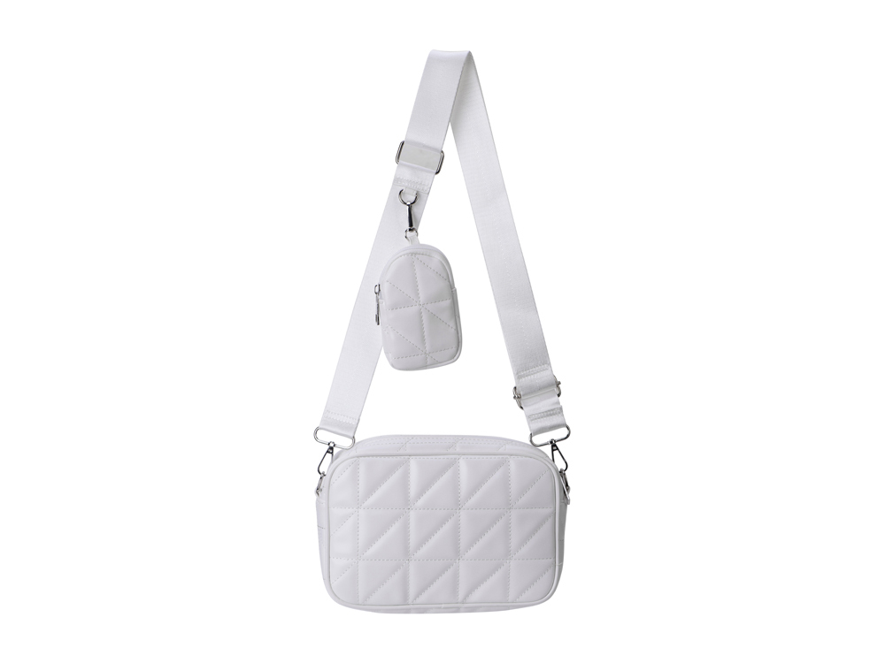 Sac bandoulière avec pochette - Modèle Camélia - Blanc
