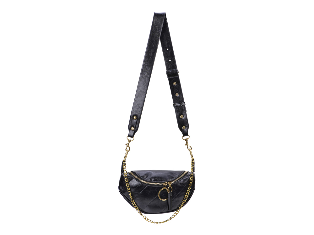Sac banane avec chaînette - Modèle Zinnia - Noire