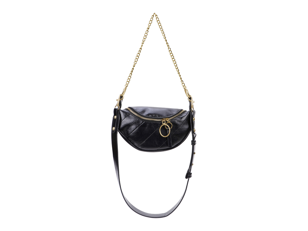 Sac banane avec chaînette - Modèle Zinnia - Noire