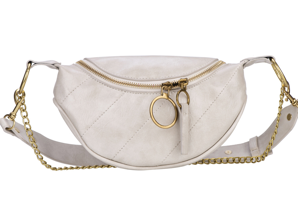 Sac banane avec chaînette - Modèle Zinnia - Écru